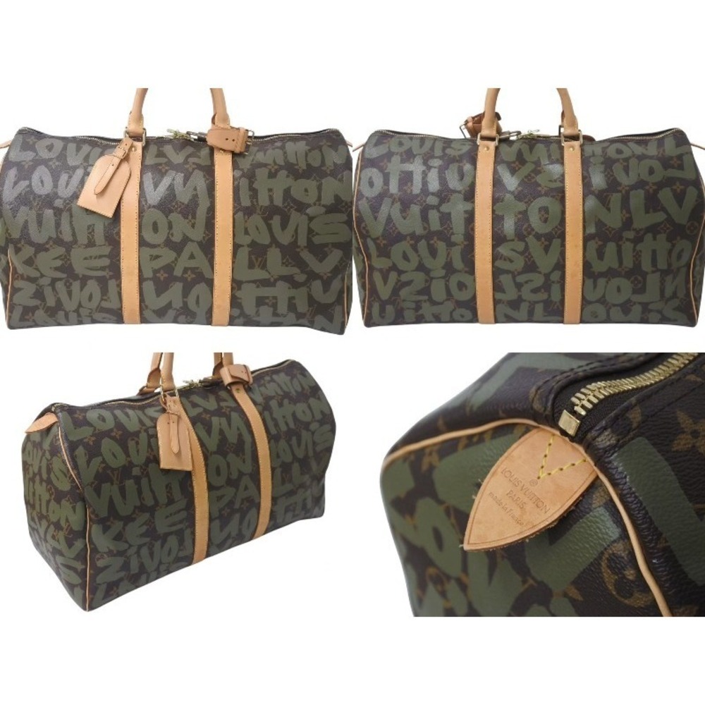 Louis Vuitton Keepall brown Khaki Green Monogram Graffiti - Picture 1 of 9